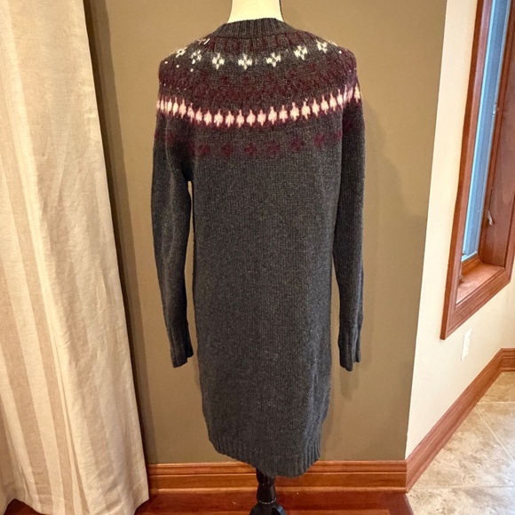 J. Crew Jewel Embellished Fair Isle Crewneck Sweater Dress, Wool Blend, Size Med - Picture 4 of 15